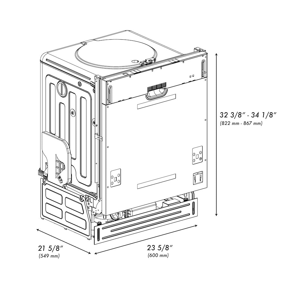 ZLINE 24 in. Panel Ready Top Control Built-In Dishwasher with Stainless Steel Tub, 52dBa, Open Box-Excellent Condition