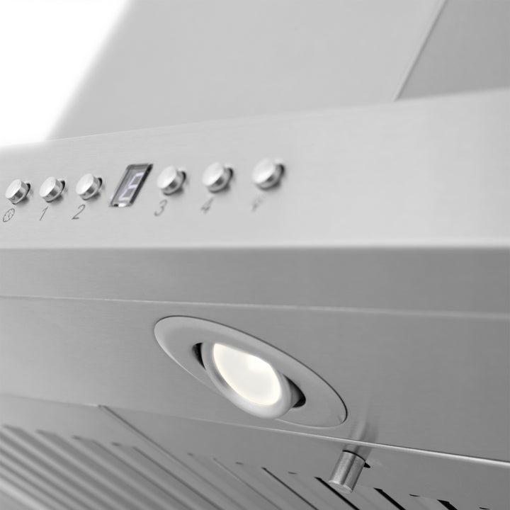 36" ZLINE CrownSound™Ducted Vent Island Mount Range Hood in Stainless Steel with Built-in Bluetooth Speakers (GL2iCRN-BT-36)