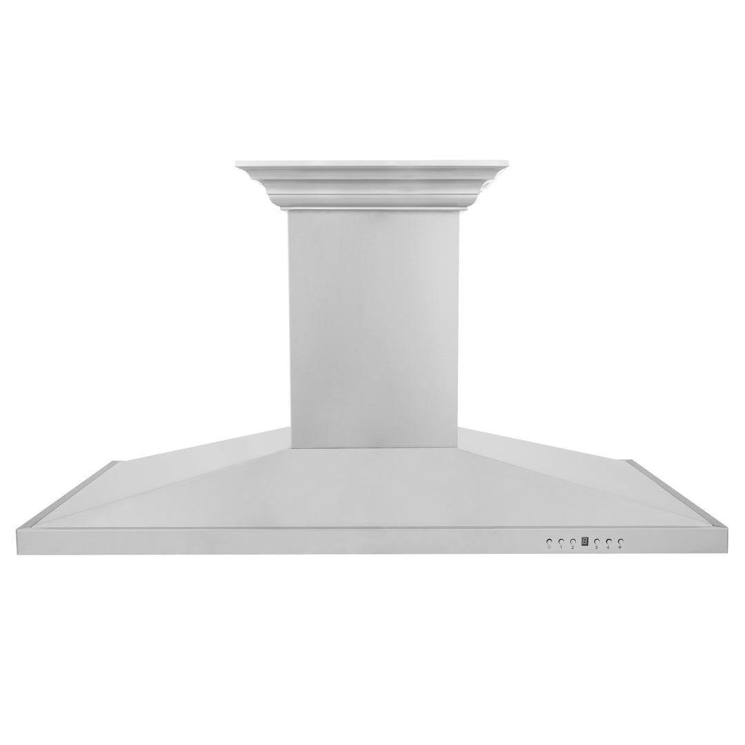 48" ZLINE CrownSound™Ducted Vent Island Mount Range Hood in Stainless Steel with Built-in Bluetooth Speakers (GL2iCRN-BT-48)