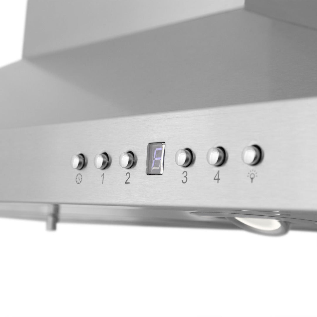 ZLINE 48 in. Island Mount Range Hood in Stainless Steel with Built-in CrownSound Bluetooth Speakers, GL2iCRN-BT-48