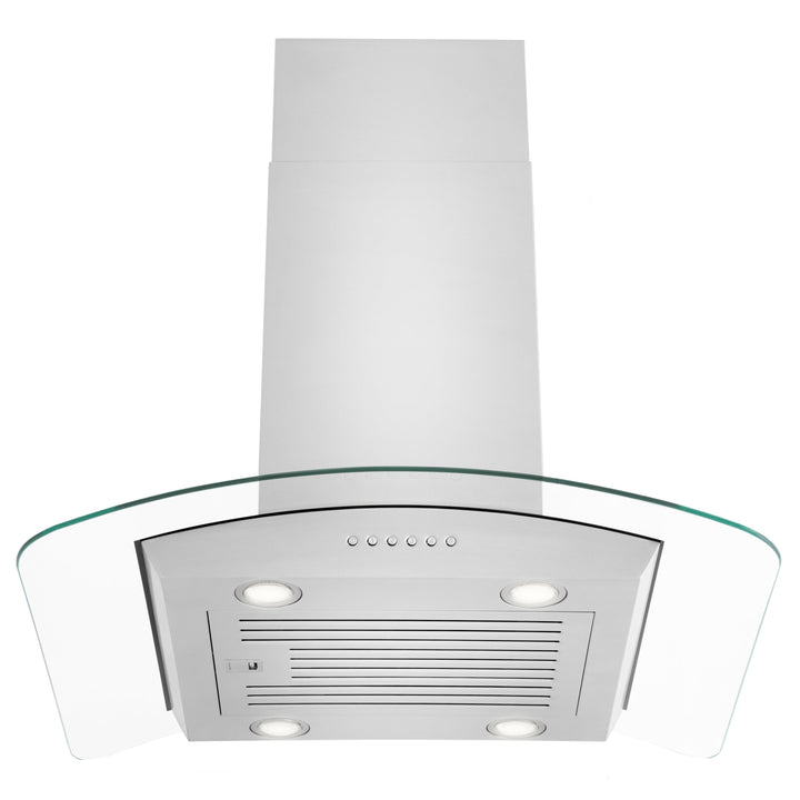 ZLINE 30” Alpine Series Convertible Island Mount Range Hood in Stainless Steel with Remote Control, LED lighting, and Dishwasher-Safe Baffle Filters (ALP70IS-30)