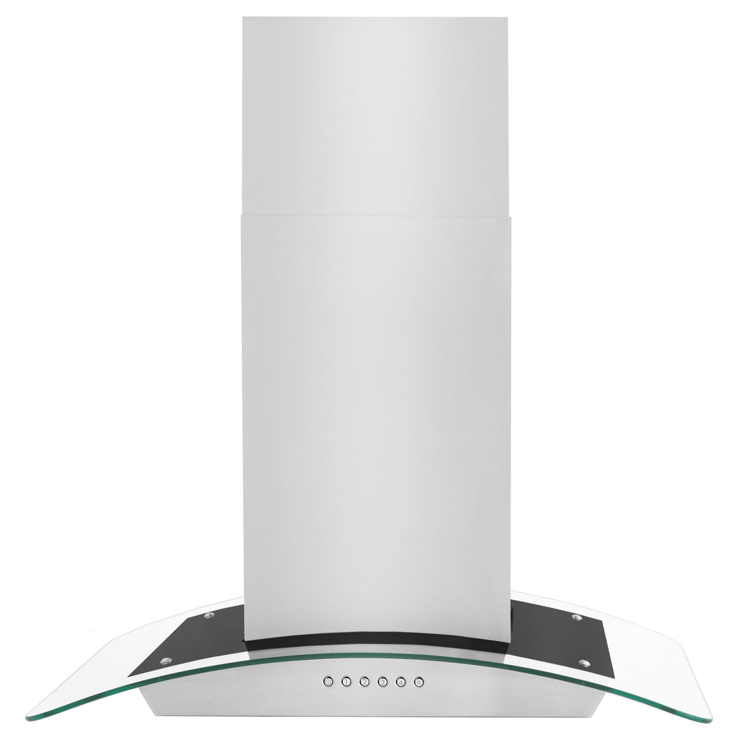 ZLINE 30” Alpine Series Convertible Island Mount Range Hood in Stainless Steel with Remote Control, LED lighting, and Dishwasher-Safe Baffle Filters (ALP70IS-30)