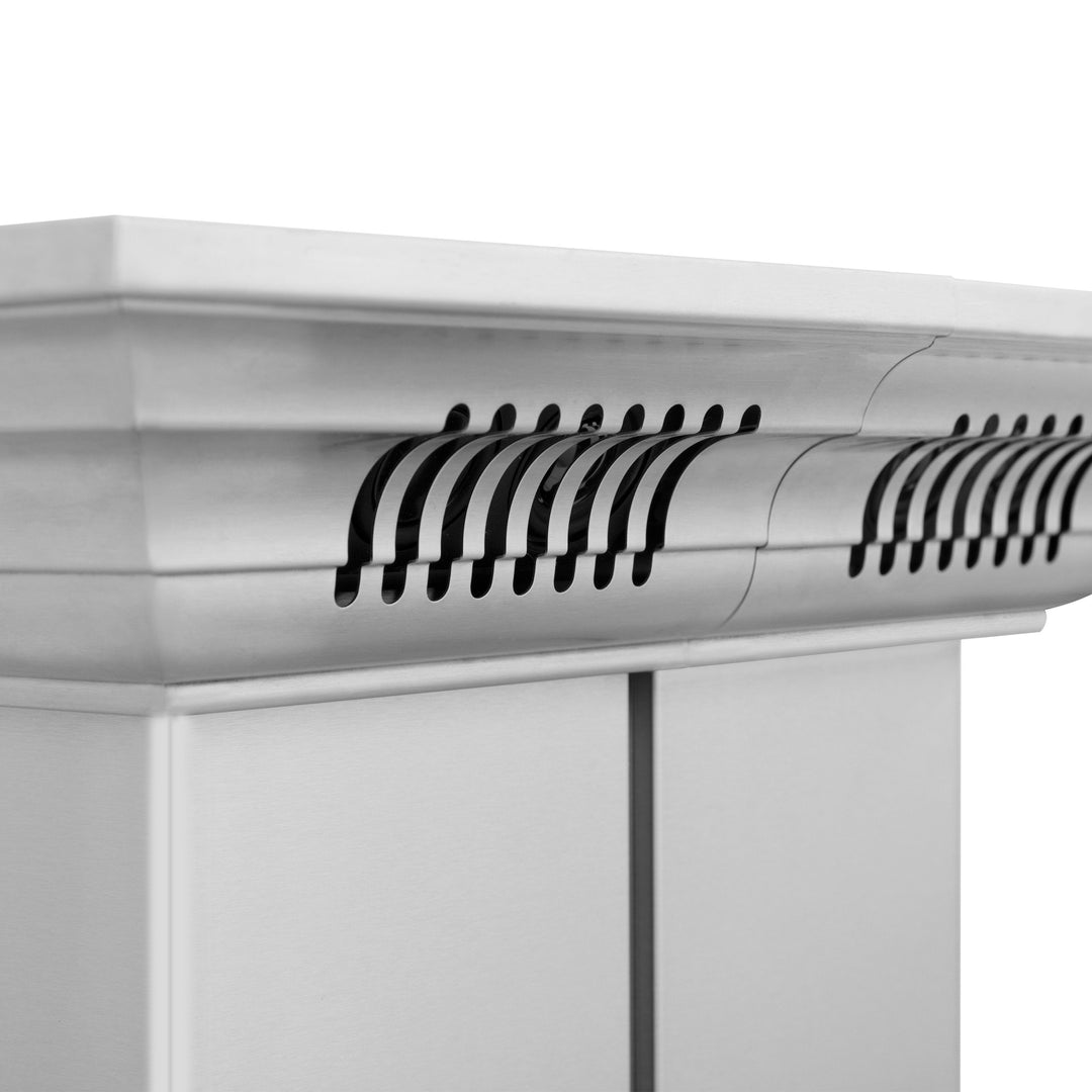 ZLINE 30" CrownSound Island Mount Range Hood in Stainless Steel with Built-in Speakers, KE2iCRN-BT-30