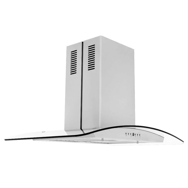 ZLINE 30 in. Convertible Vent Island Mount Range Hood in Stainless Steel &amp; Glass (GL5i-30)