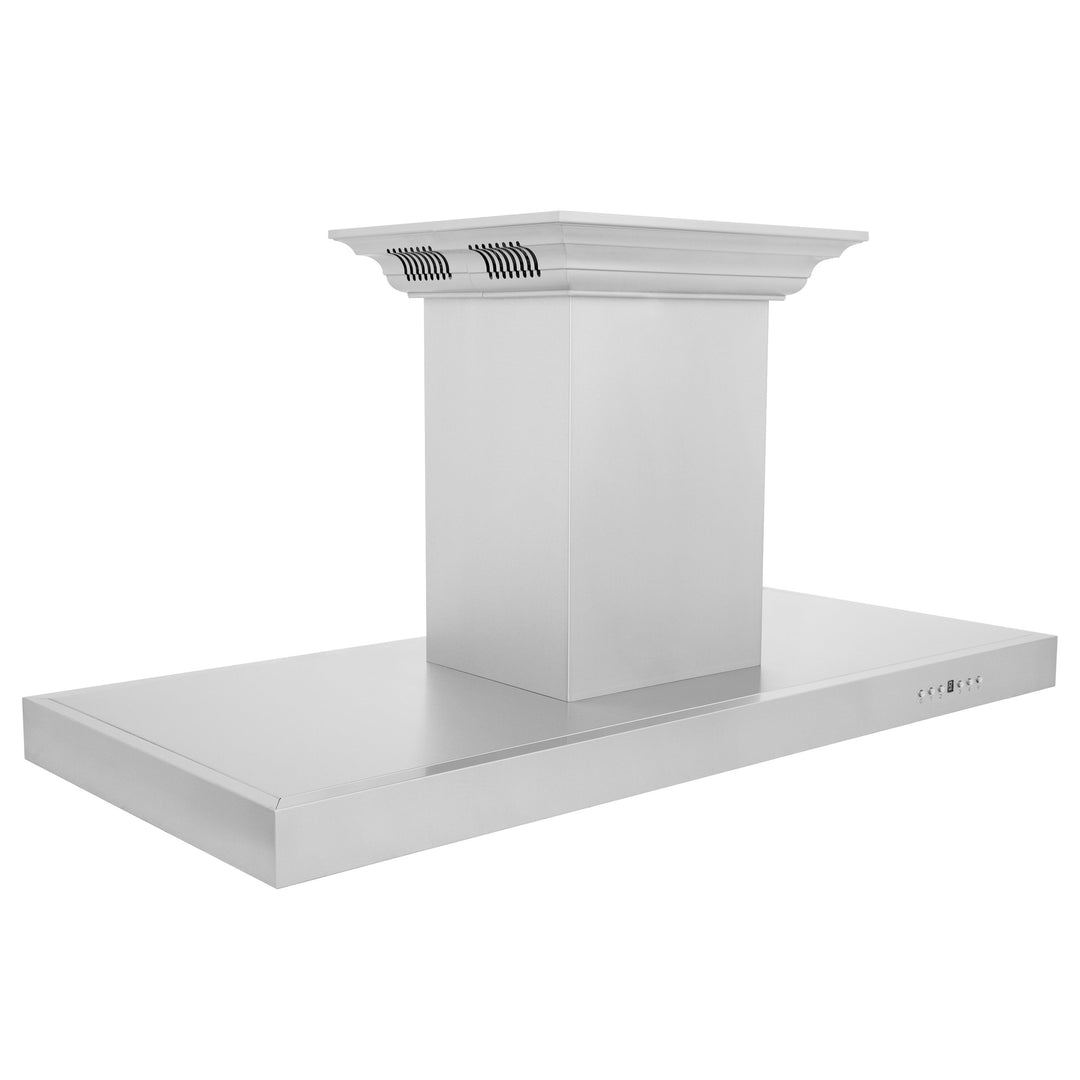 ZLINE 30" CrownSound Island Mount Range Hood in Stainless Steel with Built-in Speakers, KE2iCRN-BT-30