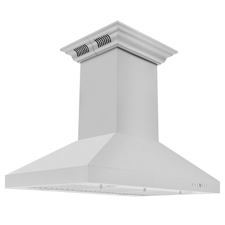 ZLINE 42" CrownSound Island Mount Range Hood in Stainless Steel with Built-in Speakers, KL3iCRN-BT-42