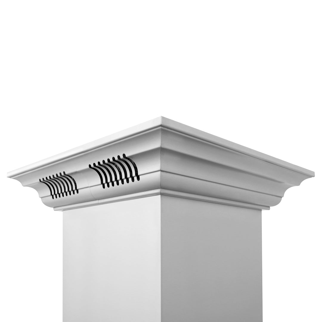 48" ZLINE CrownSound™Ducted Vent Island Mount Range Hood in Stainless Steel with Built-in Bluetooth Speakers (KL3iCRN-BT-48)