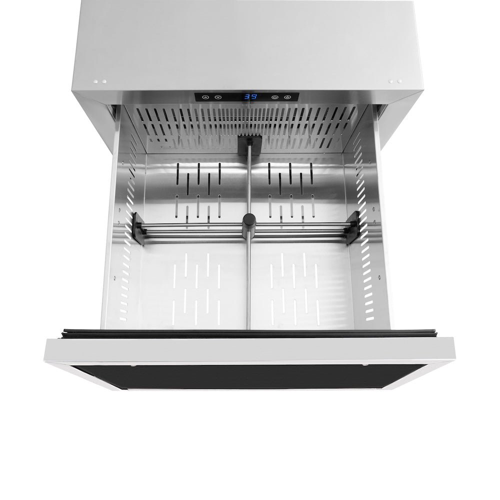 ZLINE 24 in. Touchstone 168 Can Outdoor-Rated Dual Refrigerator Drawer with Panel-Ready Doors, Open Box-Excellent Condition