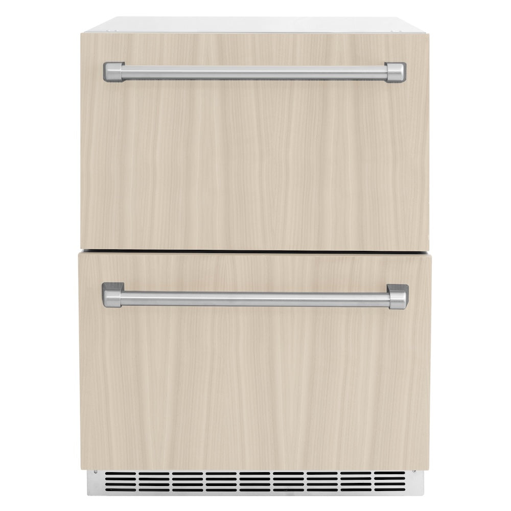 ZLINE 24 in. Touchstone 168 Can Outdoor-Rated Dual Refrigerator Drawer with Panel-Ready Doors, Open Box-Excellent Condition