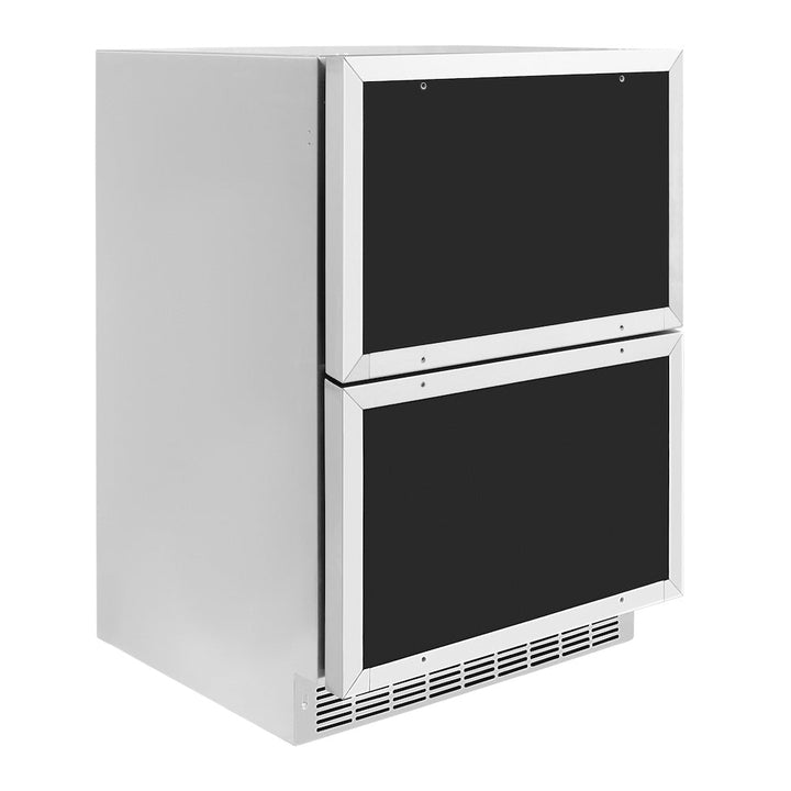 ZLINE 24 in. Touchstone 168 Can Outdoor-Rated Dual Refrigerator Drawer with Panel-Ready Doors, Open Box-Excellent Condition