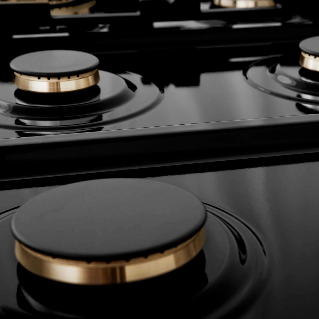 ZLINE Autograph Edition Legacy Gas Rangetops in Stainless Steel with Champagne Bronze Accents