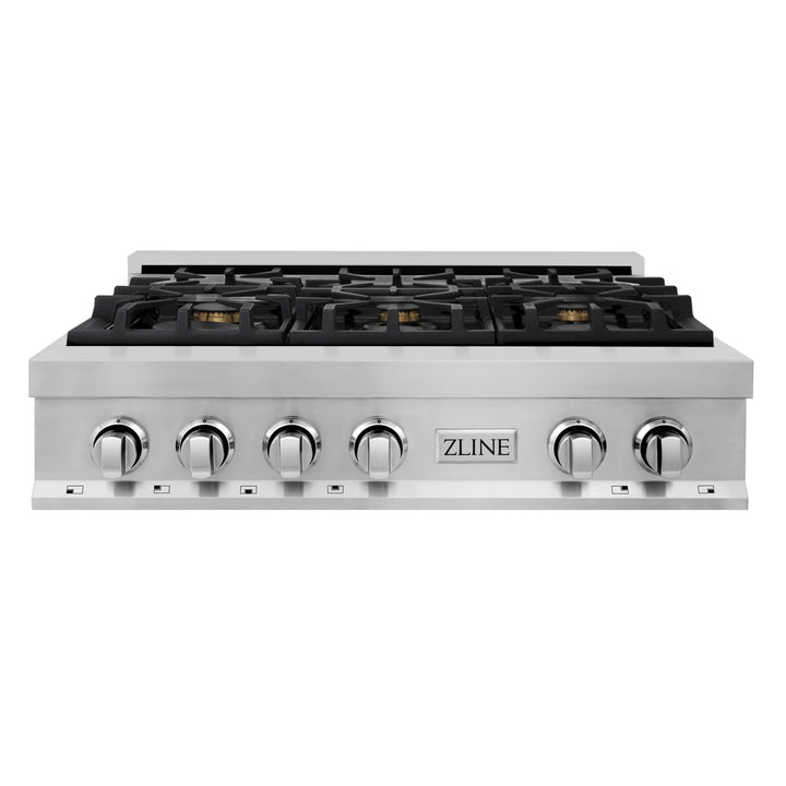 ZLINE 36 in. Rangetop with 6 Gas Brass Burners, RT-BR-36