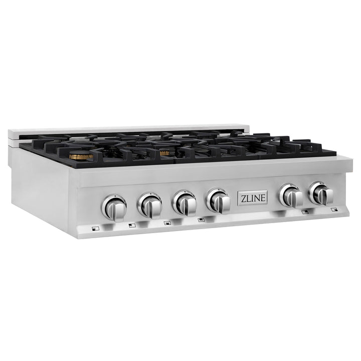 ZLINE 36 in. Rangetop with 6 Gas Brass Burners, RT-BR-36