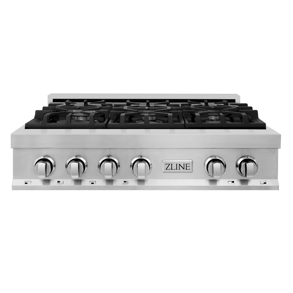 ZLINE Kitchen Package with 36 in. Stainless Steel Rangetop and 30 in. Single Wall Oven (2KP-RTAWS36)
