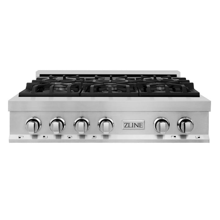 ZLINE Kitchen Package with 36 in. Stainless Steel Rangetop and 30 in. Single Wall Oven (2KP-RTAWS36)