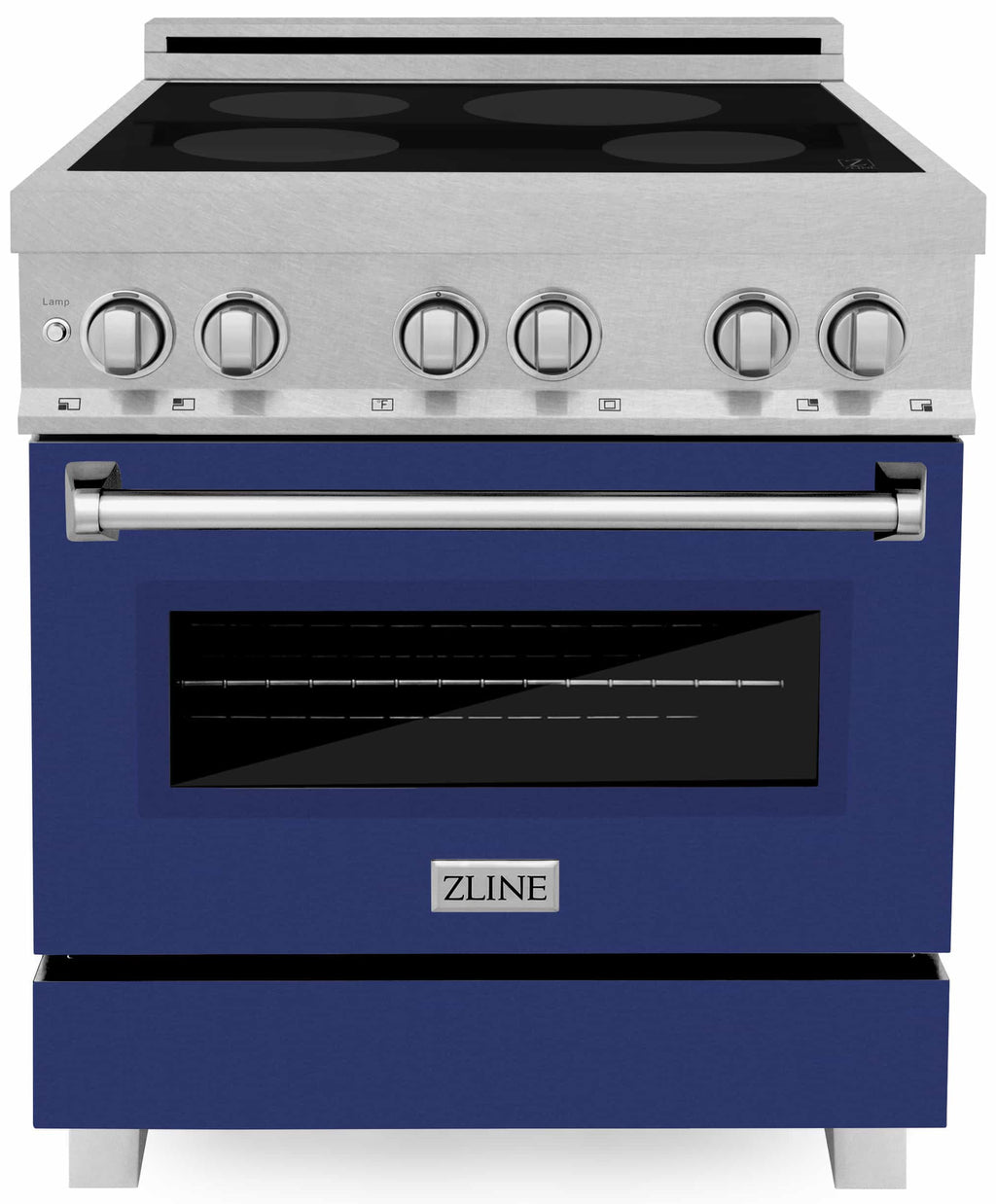 ZLINE 36" 4 Element Stove &amp; Oven In Blue Gloss Induction Range