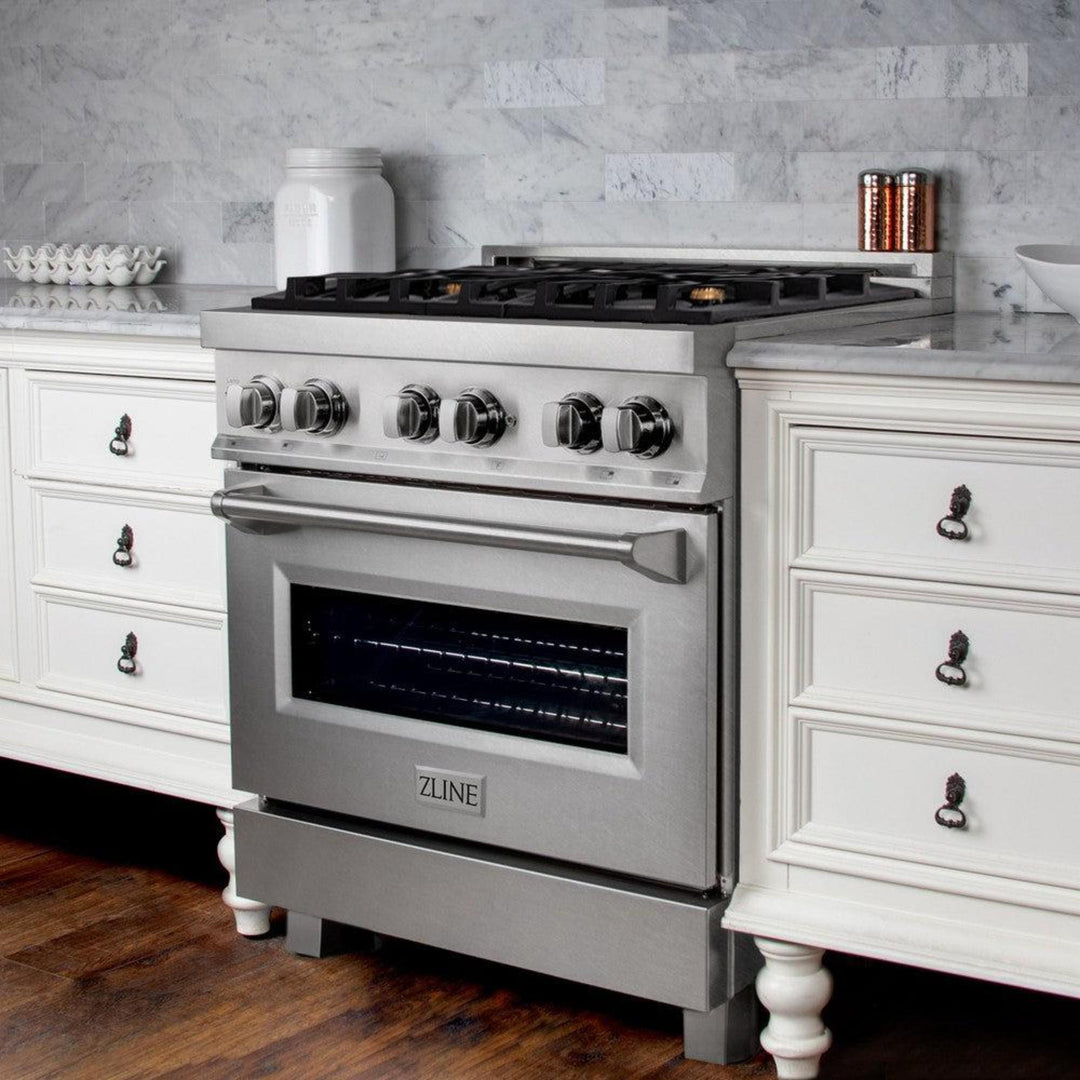 ZLINE Legacy Dual Fuel Ranges in Satin Stainless Steel with Brass Burners &amp; Griddle – 30", 36", &amp; 48"