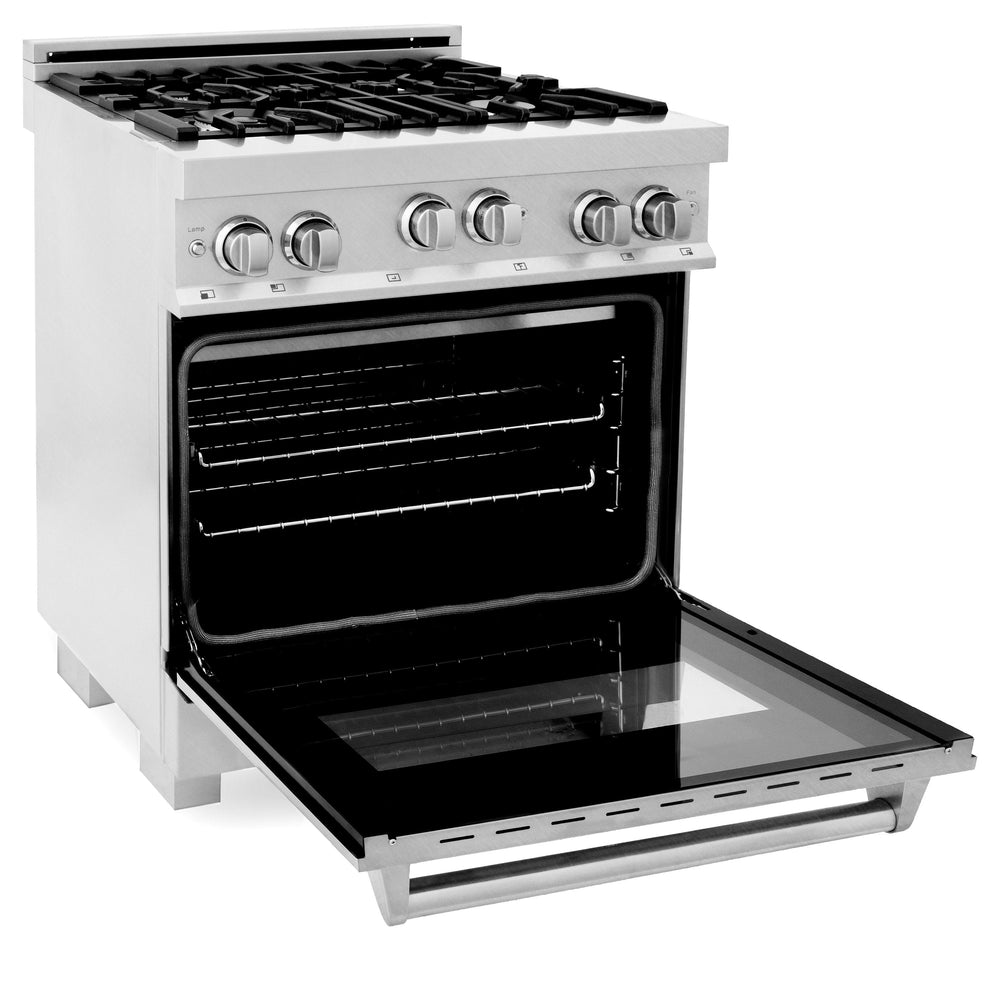 ZLINE 30" 4.0 cu. ft. Range with Gas Stove and Gas Oven in DuraSnow® Stainless Steel with Color Door Options