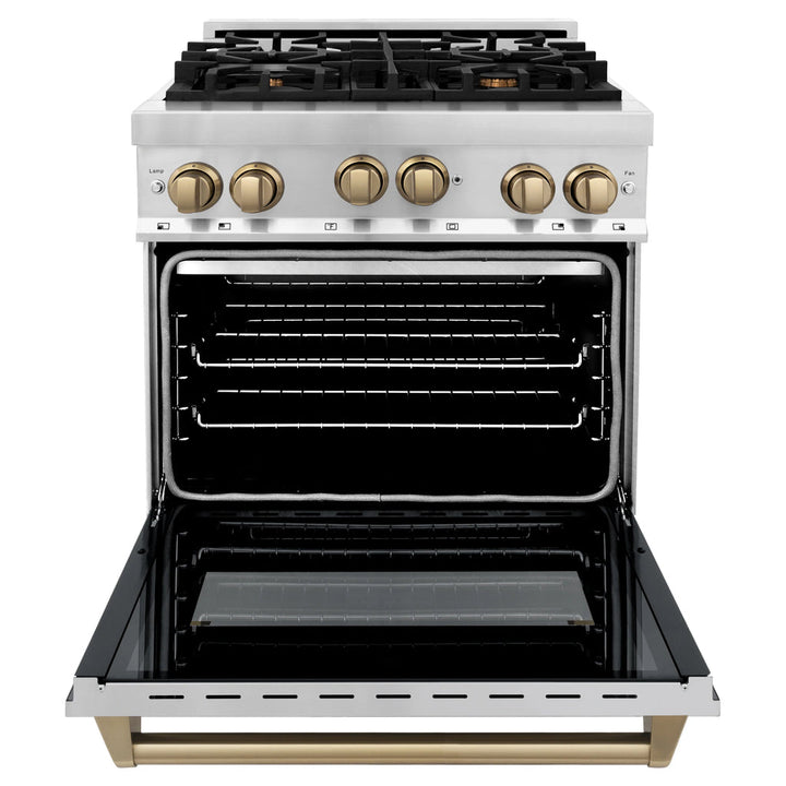 ZLINE 30" 3 Piece Stainless Fuel Range w/ Range Hood &amp; Dishwasher
