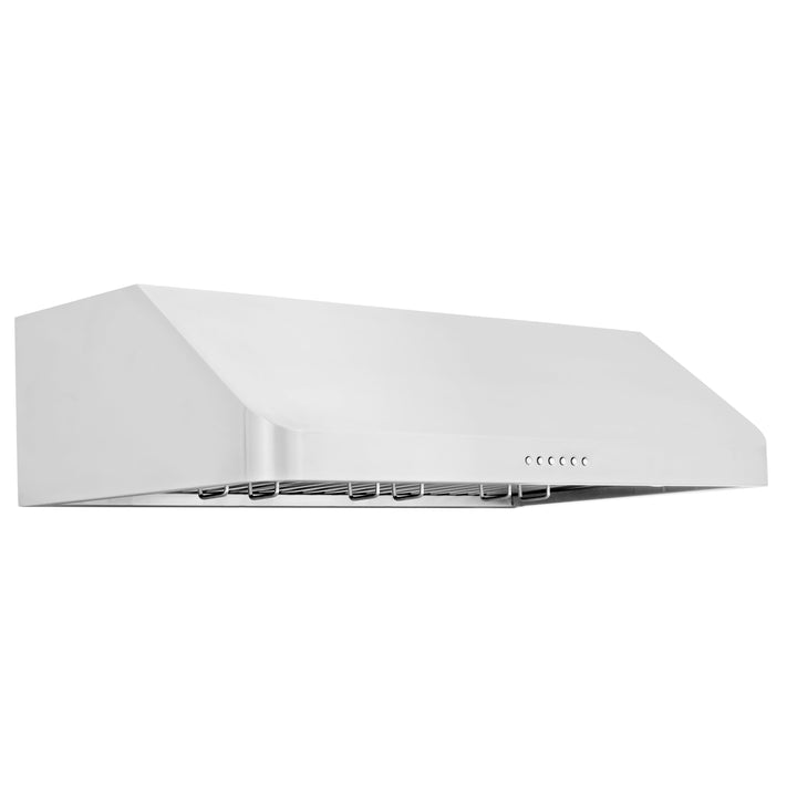 ZLINE 36” Alpine Series Under Cabinet Range Hood in Stainless Steel with Remote Control, LED lighting, and Dishwasher-Safe Baffle Filters (ALP10UC-36)