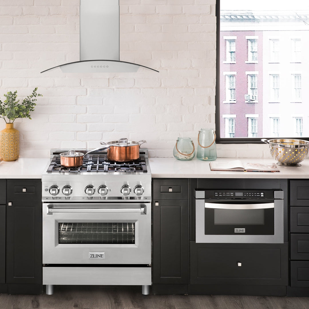 ZLINE 30” Alpine Series Ducted Wall Mount Range Hood Stainless Steel