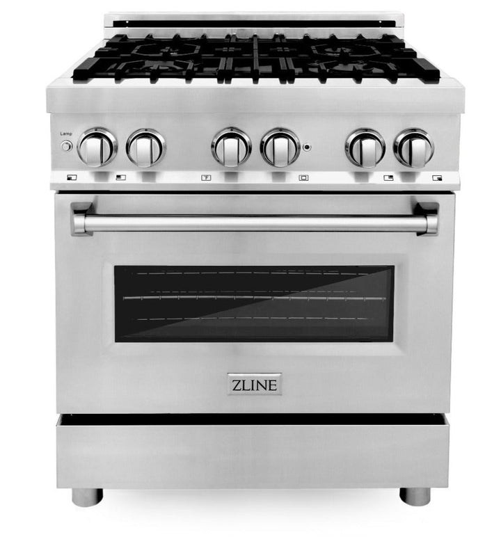 ZLINE Kitchen and Bath Appliance Package 30 in. Dual Fuel Range & 30 in. Range Hood, 2KP-RARH30