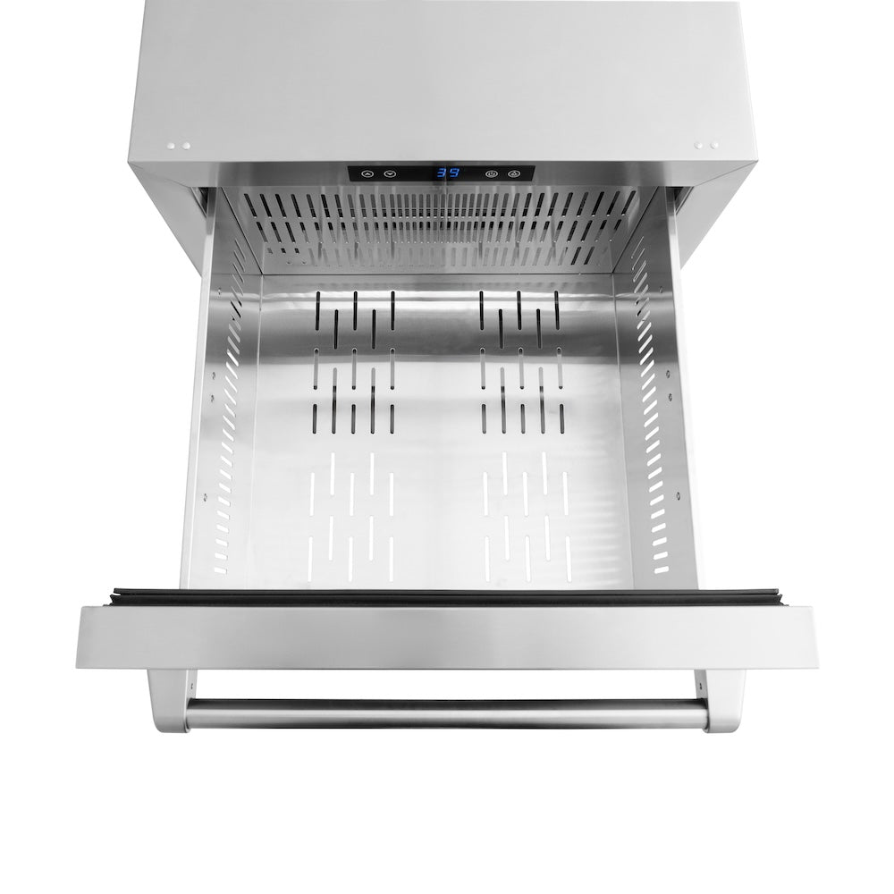 ZLINE 24 in. Touchstone 168 Can Outdoor-Rated Dual Refrigerator Drawer with Stainless Steel Doors, Open Box-Excellent Condition