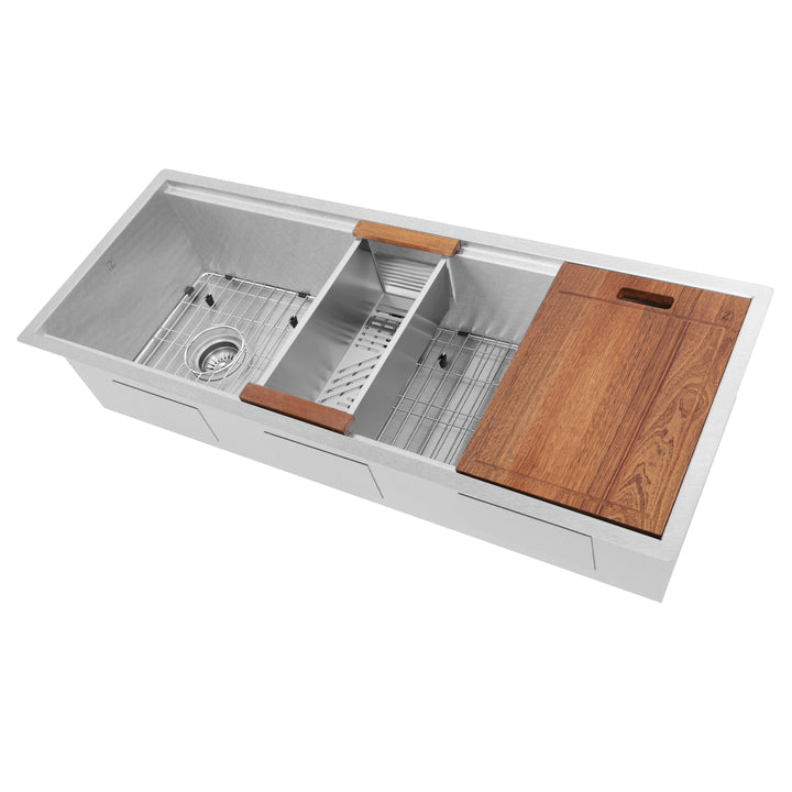 ZLINE 43 in. Garmisch Undermount Single Bowl Stainless Steel Kitchen Sink with Bottom Grid and Accessories, SLS-43