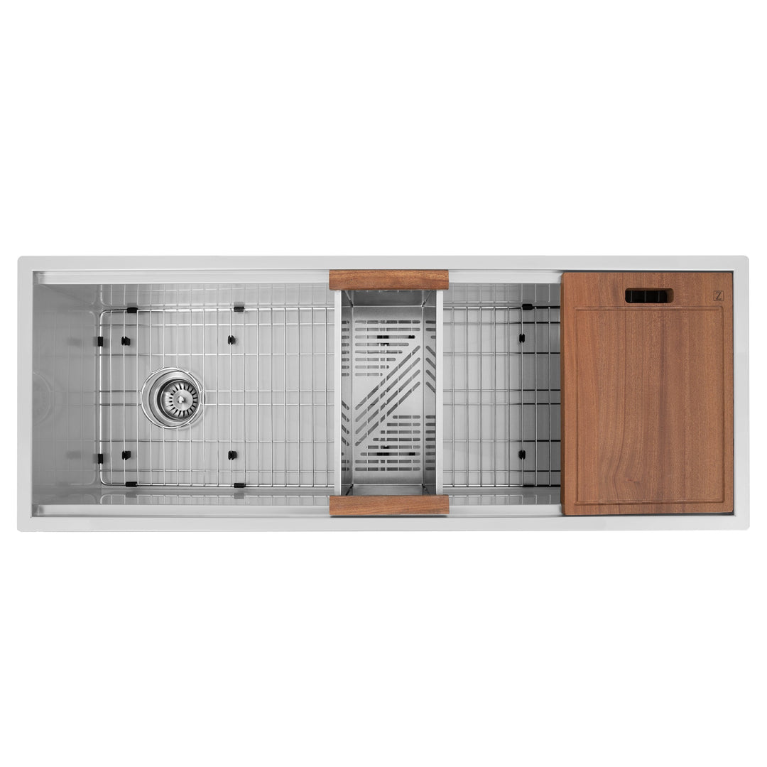 ZLINE 45 in. Garmisch Undermount Single Bowl Stainless Steel Kitchen Sink with Bottom Grid and Accessories, SLS-45