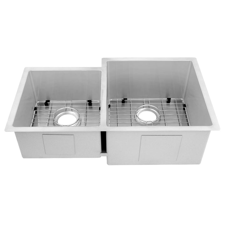 ZLINE 32 in. Jackson Undermount Double Bowl Stainless Steel Kitchen Sink with Bottom Grid, SRDL-32