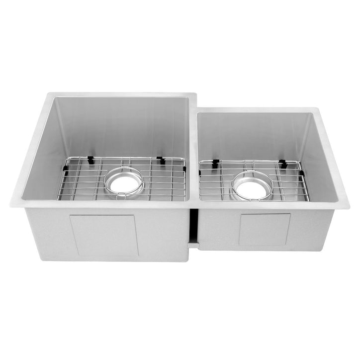 ZLINE 32 in. Jackson Undermount Double Bowl Stainless Steel Kitchen Sink with Bottom Grid, SRDR-32