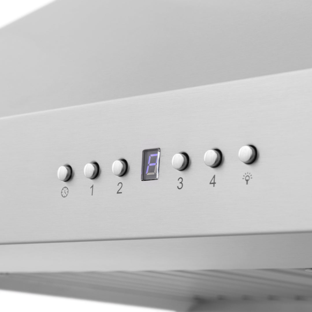 36" ZLINE CrownSound™Ducted Vent Wall Mount Range Hood in Stainless Steel with Built-in Bluetooth Speakers (KF2CRN-BT-36)