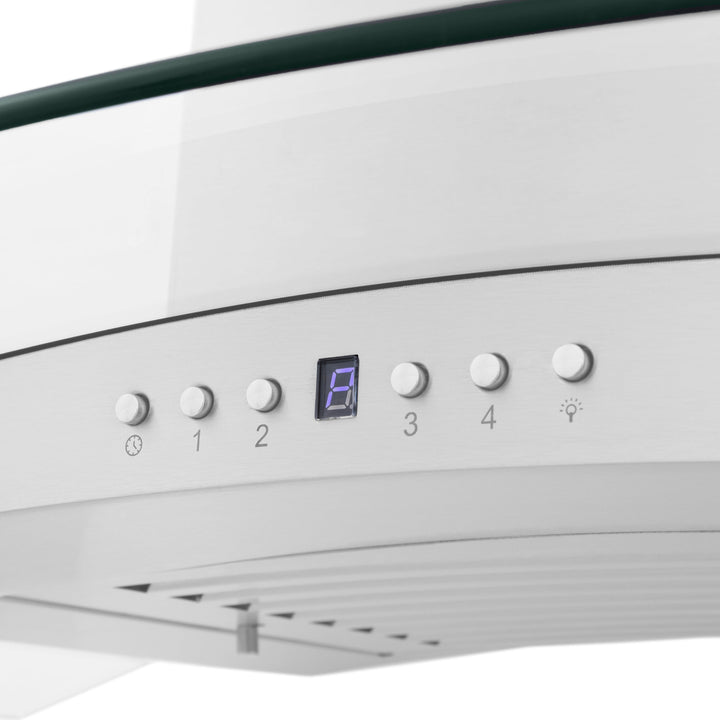 ZLINE 48" Convertible Vent Convertible Vent Wall Mount Range Hood in Stainless Steel &amp; Glass