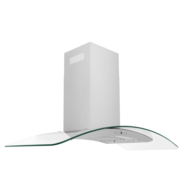 ZLINE 48" Convertible Vent Convertible Vent Wall Mount Range Hood in Stainless Steel &amp; Glass