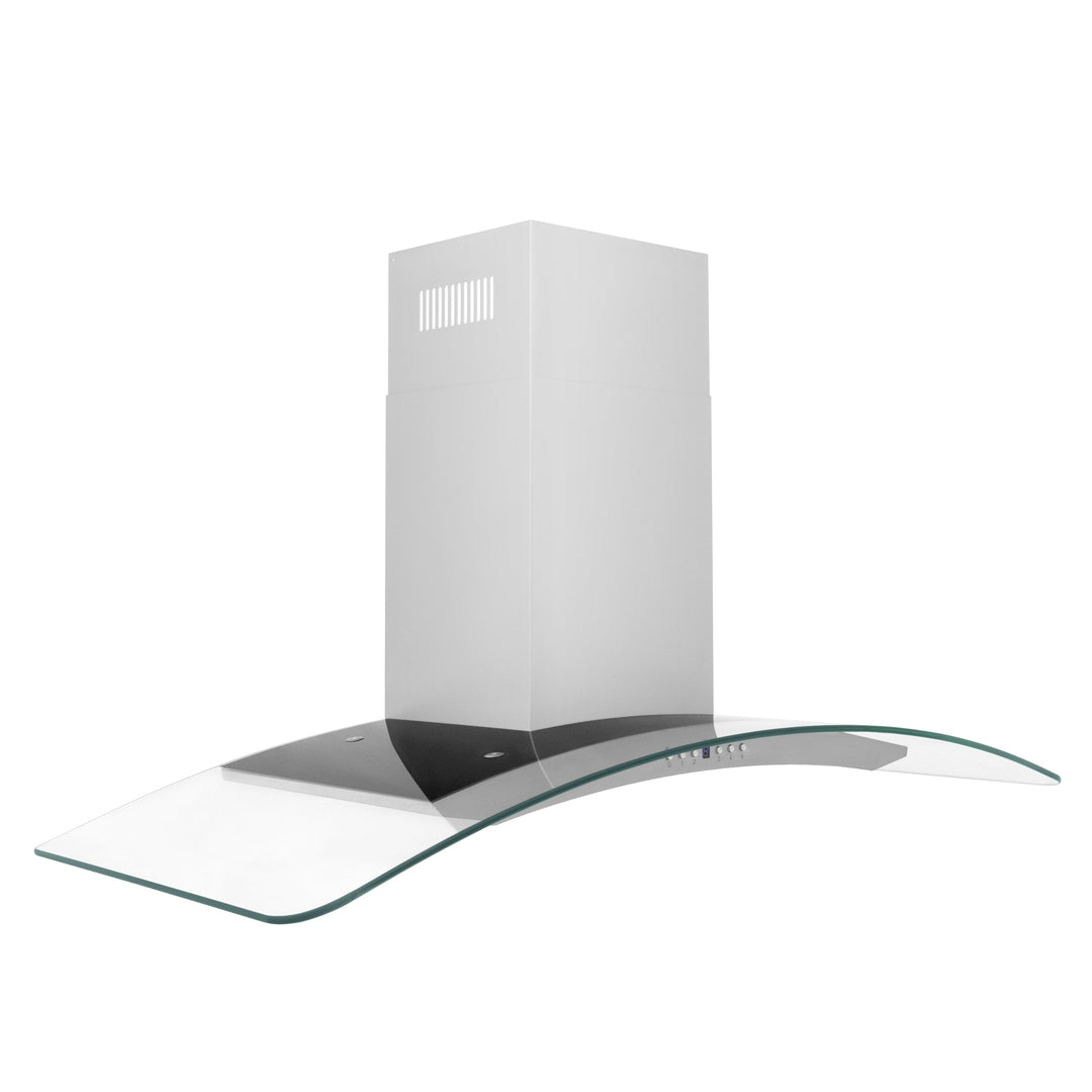 ZLINE 48" Convertible Vent Convertible Vent Wall Mount Range Hood in Stainless Steel &amp; Glass