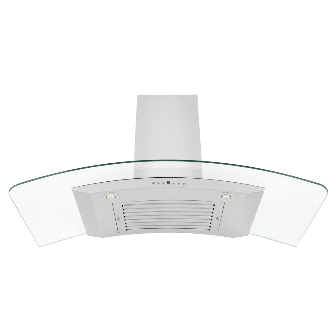 ZLINE 48" Convertible Vent Convertible Vent Wall Mount Range Hood in Stainless Steel &amp; Glass