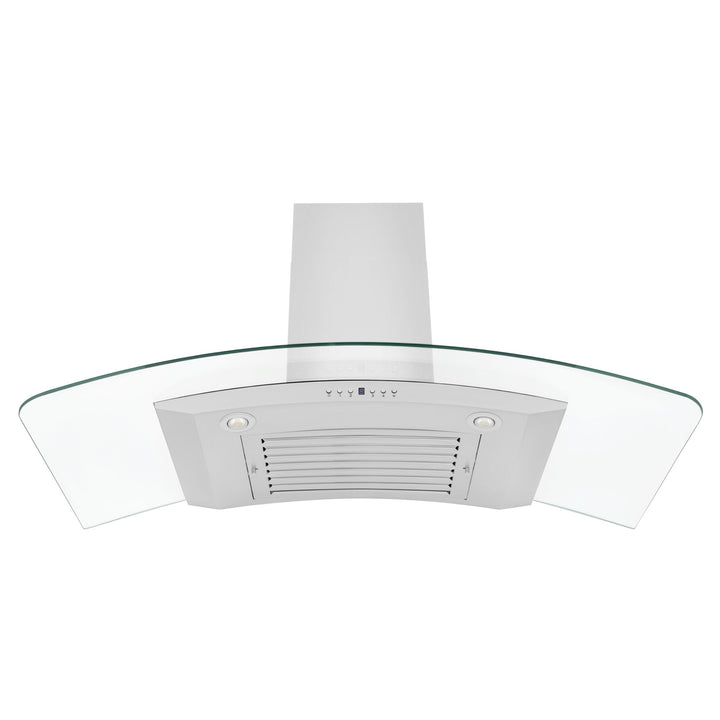 ZLINE 48" Convertible Vent Convertible Vent Wall Mount Range Hood in Stainless Steel &amp; Glass