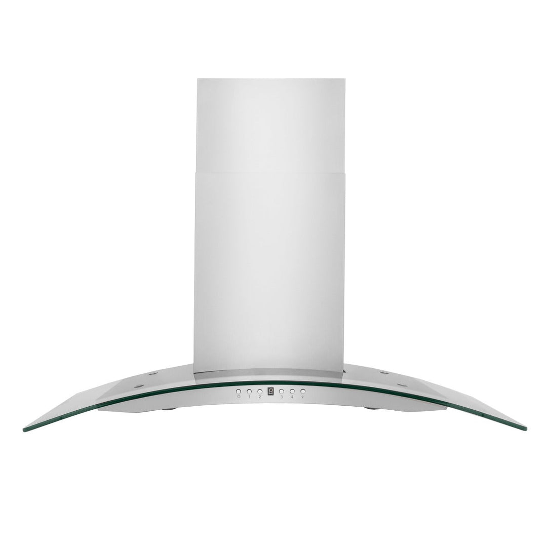 ZLINE 36 in. Convertible Vent Wall Mount Range Hood in Stainless Steel & Glass, KN4-36