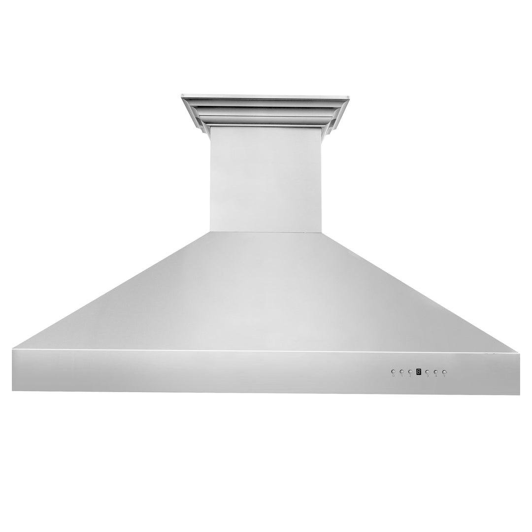 54" ZLINE CrownSound™Ducted Vent Professional Wall Mount Range Hood in Stainless Steel with Built-in Bluetooth Speakers (697CRN-BT-54)