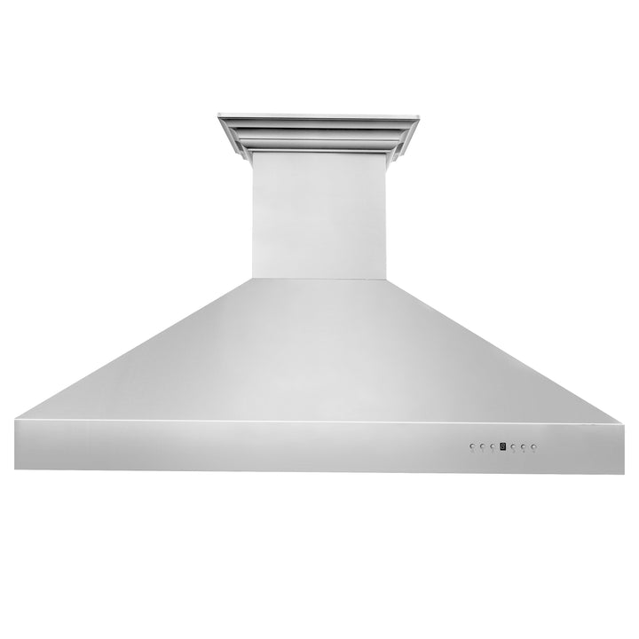 54" ZLINE CrownSound™Ducted Vent Professional Wall Mount Range Hood in Stainless Steel with Built-in Bluetooth Speakers (697CRN-BT-54)