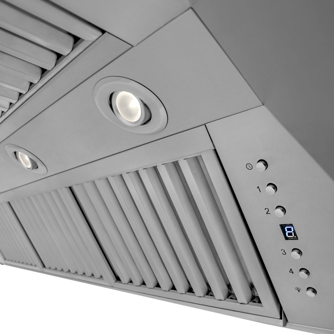 ZLINE 54" Professional Convertible Vent Wall Mount Range Hood in Stainless Steel (597-54)