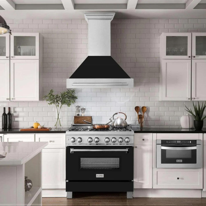 ZLINE 48" Wall Mount Range Hood with Satin Stainless Steel and Colored Shell