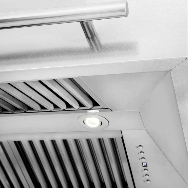 ZLINE 48" Wall Mount Range Hood with Satin Stainless Steel and Colored Shell