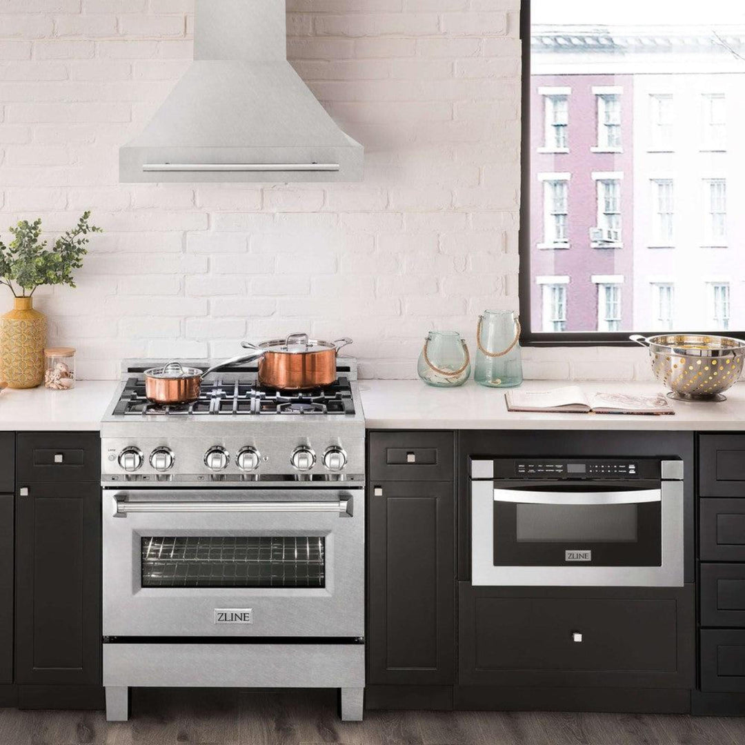 ZLINE 36" Wall Mount Range Hood with Satin Stainless Steel and Colored Shell