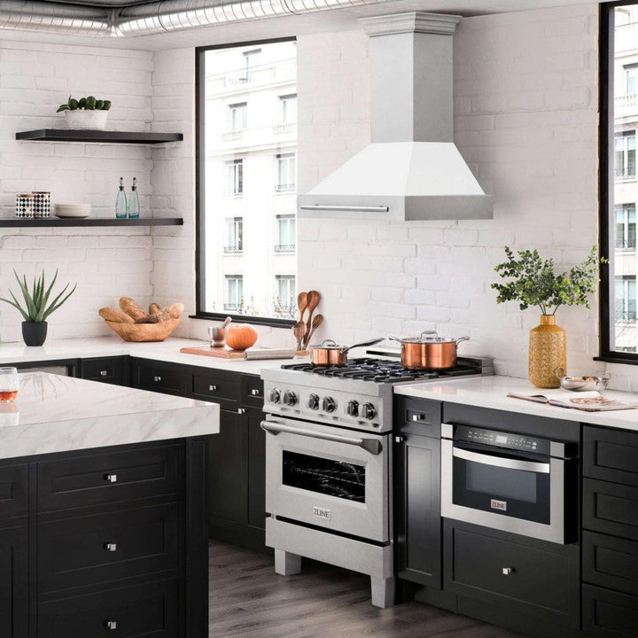 ZLINE 48" Wall Mount Range Hood with Satin Stainless Steel and Colored Shell