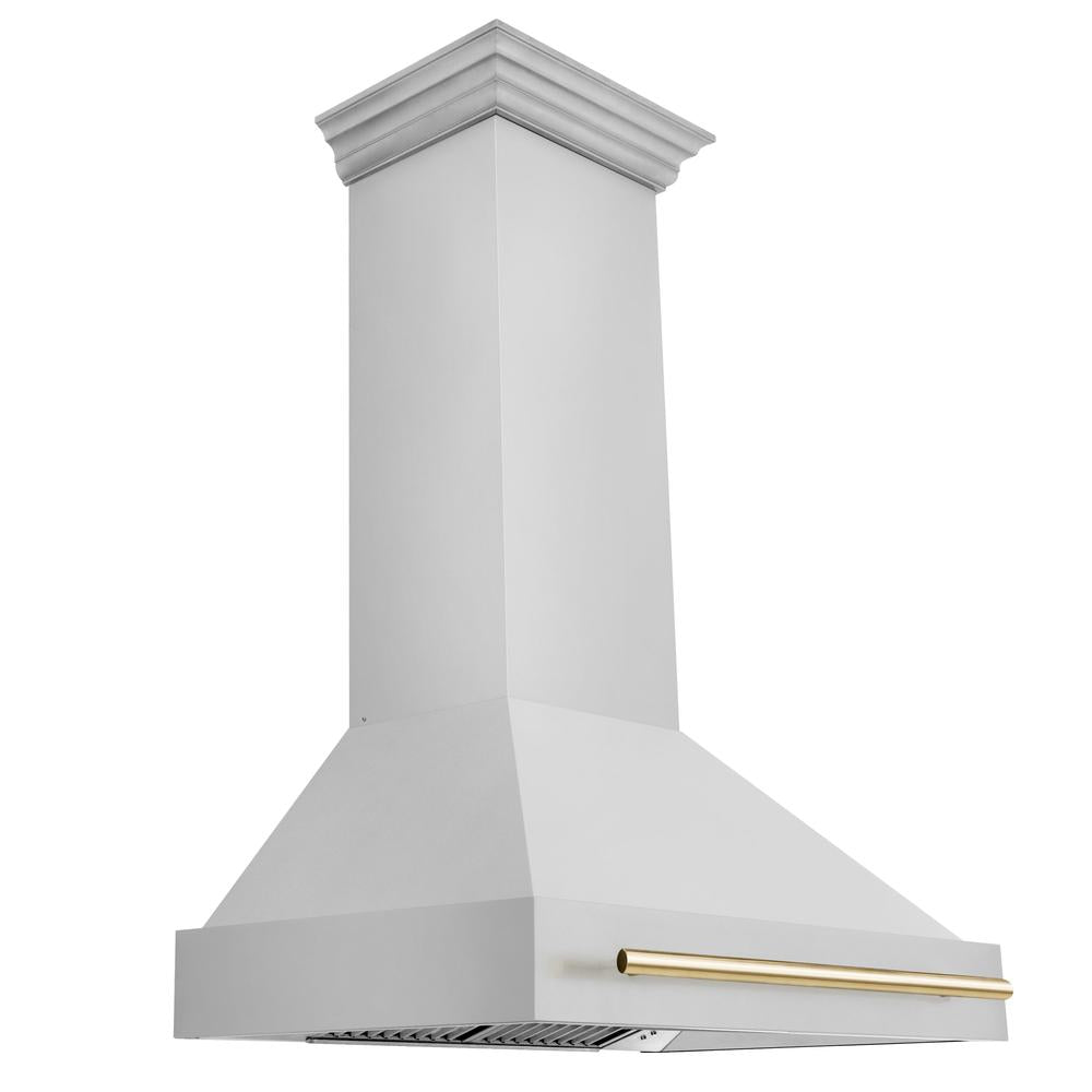 ZLINE Autograph Edition 36 in. Kitchen Package with Stainless Steel Dual Fuel Range, Range Hood and Dishwasher with Polished Gold Accents (3AKP-RARHDWM36-G)