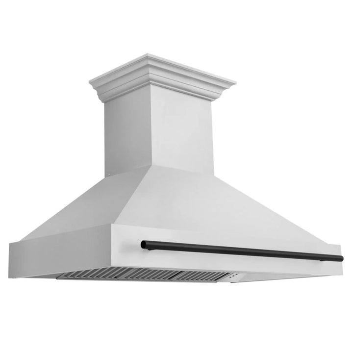 ZLINE Autograph Edition 30" &amp; 48" Stainless Steel Dual Fuel Range, Convertible Vent Range Hood, and Dishwasher Kitchen Package with Matte Black Accents