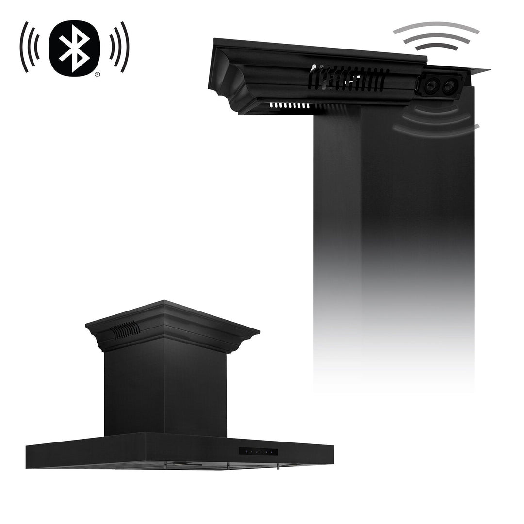 ZLINE 30" Wall Mount Range Hood with 4-Speed 400 CFM Motor W/CrownSound Bluetooth Speakers