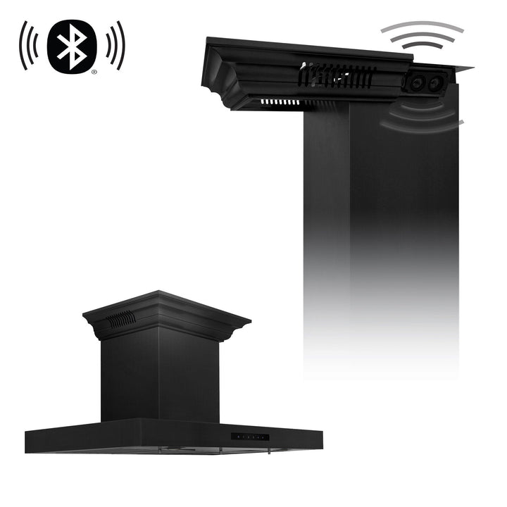 ZLINE 30" Wall Mount Range Hood with 4-Speed 400 CFM Motor W/CrownSound Bluetooth Speakers