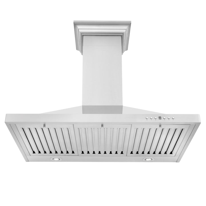 ZLINE 30" Convertible Vent Wall Mount Range Hood in Stainless Steel with Crown Molding (KBCRN-30)